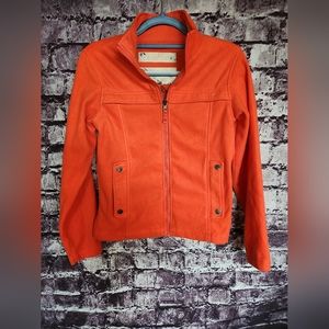 Burton Orange Fleece Zip Up Sz Xs